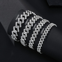Bracelet de luxe haut de gamme en moissanite, testée au diamant, style cubain, serti de pierres, design personnalisé, style hip-hop