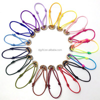 Bijoux de cœur pour femme en acier inoxydable plaqué or 18 carats breloque de cœur à emboîtement cordon en satin bracelet tressé fabricant de bijoux