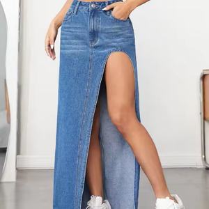 กระโปรงยีนส์แฟชั่นใหม่ สั่งทำโลโก้ได้ ขายส่ง คุณภาพสูง มินิสเกิร์ตและกระโปรงยาวสำหรับผู้หญิง - Product Image 3