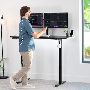 Scrivania Regolabile in Altezza per Casa e Ufficio, Facile da Montare, Colore Bianco e Nero, Moderna con Motore Singolo e Piano da 120cm - Product Image 1