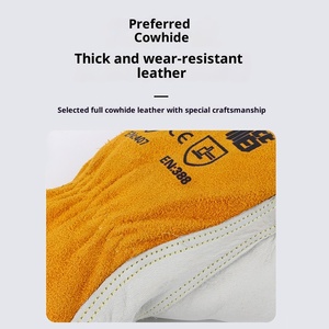 批发定制标志白色羊皮皮革工作安全手套，带定制标志 - Product Image 4