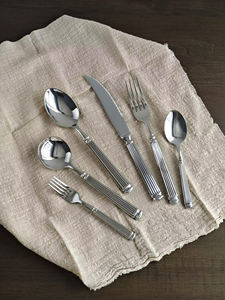 Ensemble de couteau, fourchette et cuillère <span class=keywords><strong>à</strong></span> steak en acier inoxydable 304 de style rétro avec fourchettes <span class=keywords><strong>à</strong></span> dessert et <span class=keywords><strong>à</strong></span> <span class=keywords><strong>spaghetti</strong></span>, design colonne <span class=keywords><strong>romaine</strong></span> antique, cadeau quotidien - Product Image 2