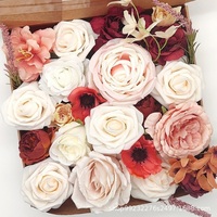 Fleurs artificielles pour guirlandes de têtes de fleurs, Calla Lily, Fleur de cerisier, Hortensia, Magnolia, Runner, Fleurs artificielles orange et blanches