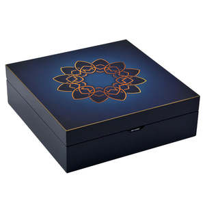 Caja de Perfume Rectangular de Alta Gama Personalizada, Hecha a Mano con Corte Láser, con Tapa con Bisagras, Acabado Azul Mate, Madera MDF, para Regalo y Artesanía, Venta al Por Mayor - Product Image 2