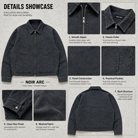Veste de travail en toile rétro à fermeture éclair pour homme, en cuir personnalisé, en coton lourd, à la mode, imperméable, pour la chasse d'hiver, la rue