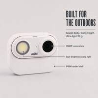 Kamera Aksi Mini Tangguh AGM CAM 01 dengan Lampu Camping 600 Nits, Tahan Air IP68 IP69K untuk Olahraga Luar Ruangan