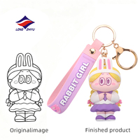 Porte-clés en PVC personnalisé de l'usine Longzhiyu, 20 ans d'expérience, design 3D de dessin animé, cadeau promotionnel, service de logo personnalisé