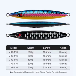 New 250g 300g 400G 500G 600g biển sâu chậm sân jigging thu hút UV Glow kim loại nhanh chóng Jig thu hút nước mặn Mồi Câu Cá - Product Image 2