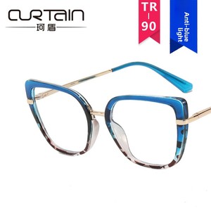 Kedun <span class=keywords><strong>2022</strong></span> Nouvelles montures de <span class=keywords><strong>lunettes</strong></span> pour femmes de style punk, montures intégrales de type œil de chat, TR90, verres anti-lumière bleue, personnalisables - Product Image 5