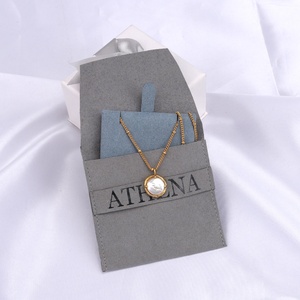 8*8 Cm Luxury Microfiber Necklace Bracelet Storage Jewelry Pouch Customized Small <b>Gift</b> <b>Envelope</b> Jewelry Bag - Product Image 6