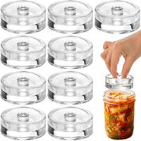 Poids de Fermentation en Verre Écologiques à Prise Facile pour Bocaux Mason à Large Ouverture – Kit de Mise en Conserve Réutilisable de Qualité Alimentaire