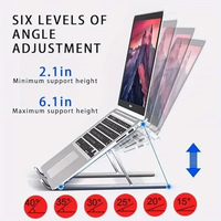 Support pour ordinateur portable ergonomique et pliable, réglable en hauteur, en aluminium