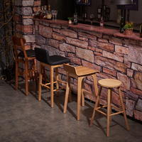 Meubles de restaurant modernes, tabouret de bar, chaise de restaurant en bois massif, chaise en bois avec dossier et assise confortable