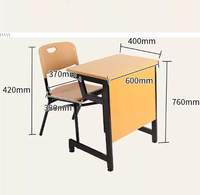 Chaise d'école moderne en bois avec design métallique confortable pour les niveaux primaire et secondaire