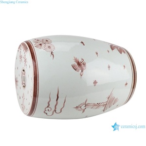 RZSX42 الشب الأحمر الصنوبر رافعة تصميم الخزف كرسي منزلي مقعد السيراميك حديقة طبل البراز - Product Image 4