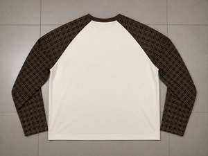 เสื้อยืดแขนยาวลายสก็อต Just My Essence คอกลม แขนแร็กแลน ผ้าฝ้ายลำลอง พิมพ์ลายด้านหน้า แฟชั่นสำหรับผู้ชาย - Product Image 2