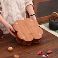 Boîte de rangement multifonctionnelle unique en bois d'ébène massif, personnalisée en usine, grande capacité, lavable au lave-vaisselle, avec tapis antidérapant