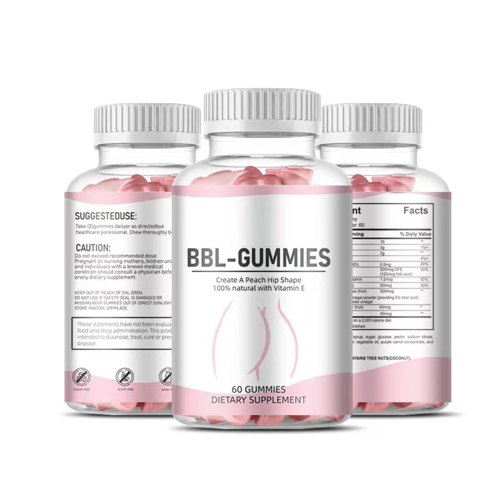 Private Label Draagt Maca Gember Grotere Butt Booster Lift Heup En Butt Vergroting Butt Enhancement Bbl Gummies Voor Billen