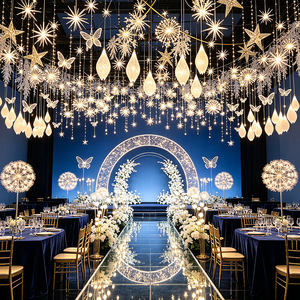 <span class=keywords><strong>Lustre</strong></span> LED en acrylique de style américain avec installation sans perçage pour la décoration de mariages, hôtels et fêtes de fiançailles - Product Image 2