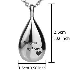 TUME vente chaude en acier inoxydable larme crémation bijoux animal de compagnie ou cendres humaines mémorial urne collier - Product Image 2