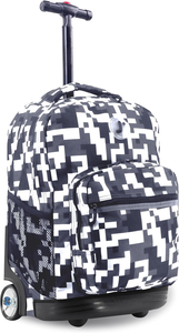 Sac à dos à roulettes camouflage pour enfants, pour fille et garçon, avec roues, pour l'école, les voyages, sac en polyester sans fermeture, sac d'étude à l'étranger - Product Image 3