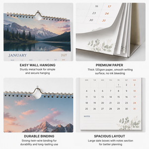 <span class=keywords><strong>Calendario</strong></span> de Pared de Papel con Logotipo Personalizado al por Mayor, Diseño de Fecha <span class=keywords><strong>Lunar</strong></span> 2027, Planificador Mensual para Regalo Corporativo de Oficina - Product Image 3