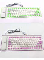 Vente en gros Clavier USB portable 88 touches Fonctionnement de la membrane en silicone souple étanche et flexible pour PC 3 touches Anti-Ghosting