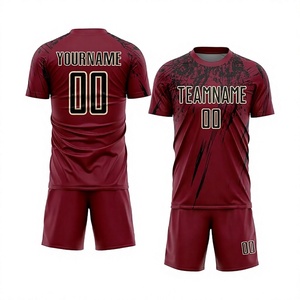 เสื้อฟุตบอลแบบซับลิเมชั่น ระบายอากาศได้ดี ออกแบบได้ตามต้องการสำหรับทุกเพศ ผลิตจากโพลีเอสเตอร์ 100% ชุดฟุตบอลขาสั้น ลายพราง/ลายเสือดาว/ลายสก็อต - Product Image 1