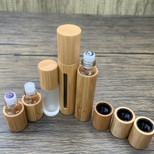 5ml tre thủy tinh con lăn bóng chai nước hoa dầu cuộn trên chai thủy tinh với thép Con lăn bóng với nắp tre - Product Image 2
