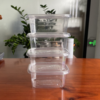 Boîtes à lunch carrées jetables écologiques en PET, contenants alimentaires de qualité alimentaire, compatibles micro-ondes, pour sandwichs, salades, pain, sucre