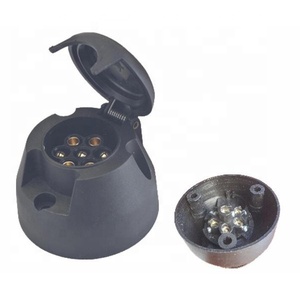 Conector de remolque de 7 pines <span class=keywords><strong>para</strong></span> coche, Conector de riel de acero inoxidable, estilo europeo - Product Image 1