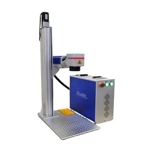 Mesin penanda Laser 20W logam portabel 2,5d mesin penanda Laser serat Laser Mini Desktop produsen harga