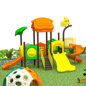 Outdoor Kids Plastic Slide Playground Equipment with Steel Frame for Residential & Garden Use