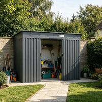 Abri de jardin en acier galvanisé à faible entretien, durable et résistant à la rouille, pour l'usage professionnel des paysagistes