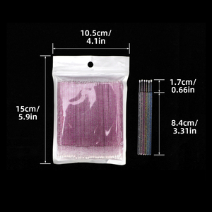 Disposable <b>Micro</b> Swab Applicator Brush Plastic Barrel for Dental Lash <b>Extension</b> Cleaning - Product Image 5