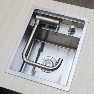 Lavello da <span class=keywords><strong>Cucina</strong></span> di Lusso Nascosto in Acciaio Inox 304, Lavello Mini Bar Incassato con Rubinetto Pieghevole e <span class=keywords><strong>Scarico</strong></span> - Product Image 2