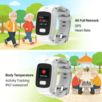 Reloj Inteligente 4G para Niños y Adultos Mayores - Rastreador GPS con Frecuencia Cardíaca y Botón SOS