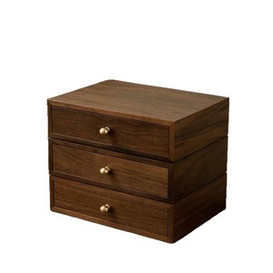 <b>Drawer</b> <b>Storage</b> <b>Box</b> Rectangle Solid Color Wood 3 Tier Desktop Organizer for Cosmetics Office Jewelry <b>Storage</b> - Product Image 1