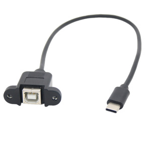 Type <b>C</b> To Square Port Female Data Cable With Ear Screw Holes <b>USB</b> 3.1 Extension <b>Adapter</b> All Copper - Product Image 1