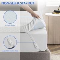 Couvre-matelas en mousse à mémoire de forme hypoallergénique en gel rafraîchissant de 3 pouces Couvre-matelas