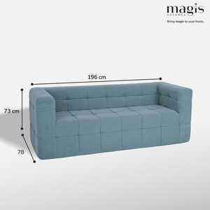 Sofá Cama Compacto con Muelles Ensacados Independientes, Tela Crema Moderna, Diseño Modular Seccional Tipo Bloque de Tofu, Rectangular, Soporte ODM OEM - Product Image 2