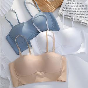 Sujetador Bandeau sin tirantes, push-up, sin aros, tejido sin costuras, media copa, ropa interior invisible para mujer, top tipo tubo, lencería sin estructura - Product Image 6