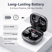 Earbud TWS Nirkabel Bentuk Kacang Bluetooth 5.4 Headphone In-Ear Speaker 8mm Pengisian Daya Tipe C Stereo Mini Earphone