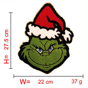 Parche de borde de Navidad de moda al por mayor personalizado de fábrica, chenilla brillante con borde cortado con láser, Material personalizable - Product Image 5