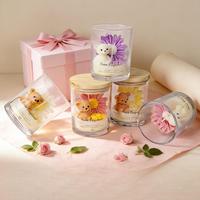 Bougie en forme de marguerite et d'ours mignon, cadeau d'anniversaire populaire sur internet, décoration d'intérieur, cadeau, bougies parfumées