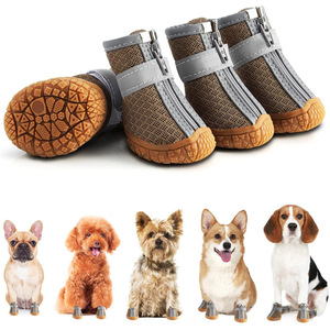 Logotipo personalizado Dog Running <span class=keywords><strong>Shoes</strong></span> Anti-Slip Outdoor Booties com Correias Reflexivas Ajustável Rain <span class=keywords><strong>Shoes</strong></span> para Inverno e Verão - Product Image 2