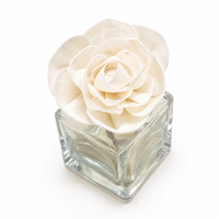 Diffuseur de fleurs en bois de Sola 8 cm avec corde en coton, huile essentielle, arôme écologique, longue durée, fait main, rose pour la décoration intérieure, la voiture, les mariages