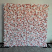 Panneau mural de fleurs en soie enroulable 8x8 pieds pour mariage, vente en gros d'usine