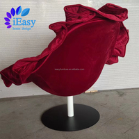 IEasy Furniture Designer moderne Tissu rouge Turning Tub Lounge Chair Scandinavian Leisure Bloom Easy Chair Hotel Petal Chair
