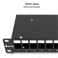 Enmane Panneau de brassage blindé 12 ports STP Cat6/Cat6A RJ 45 10 pouces avec cache-poussière en métal pour les amoureux des chats